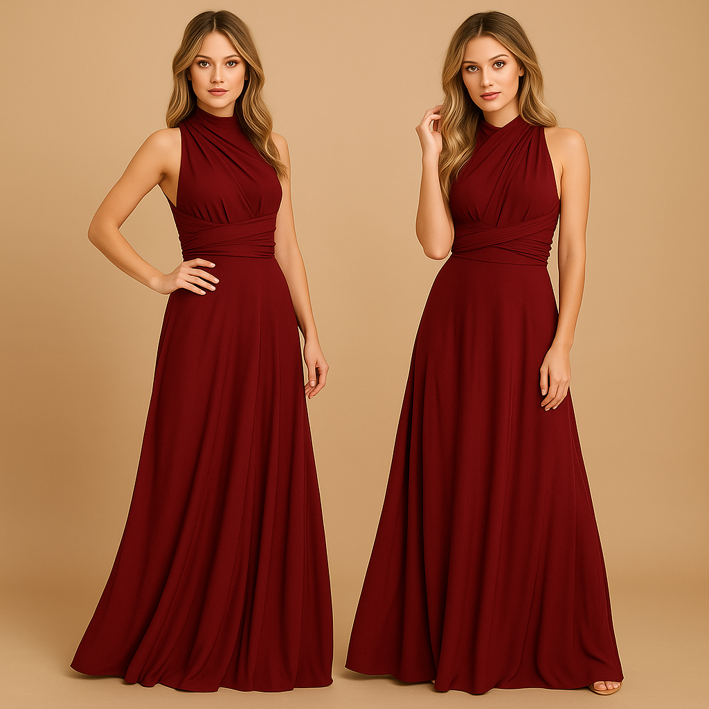 Black Wrap Dress With Adjustable Straps and Pleated Waist | Mila-3