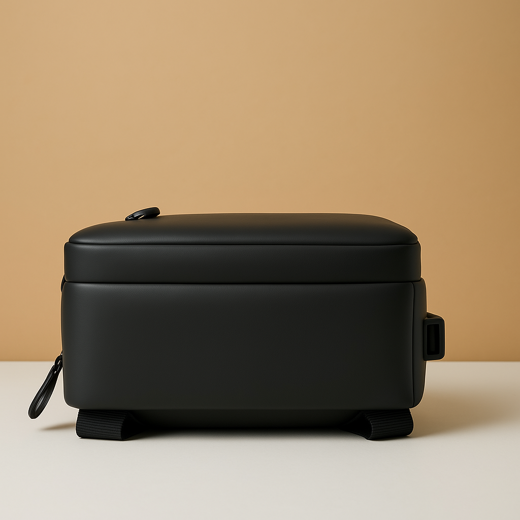 Men’s waterproof anti-theft crossbody bag with RFID protection and USB port—ideal for commuting and travel.