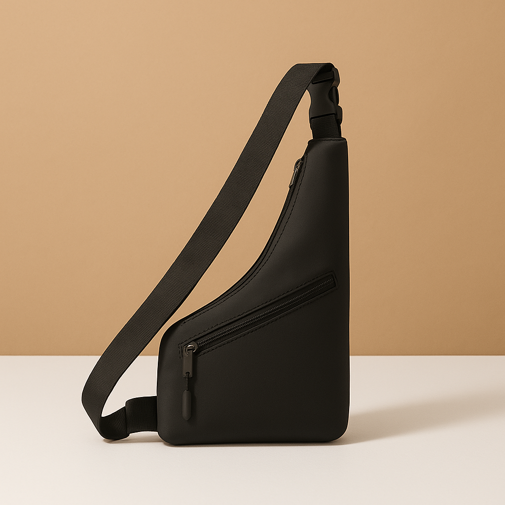 Anti-theft sling bag for men with waterproof nylon fabric, quick-release buckle, and hidden security pocket—ideal for travel and urban exploration.