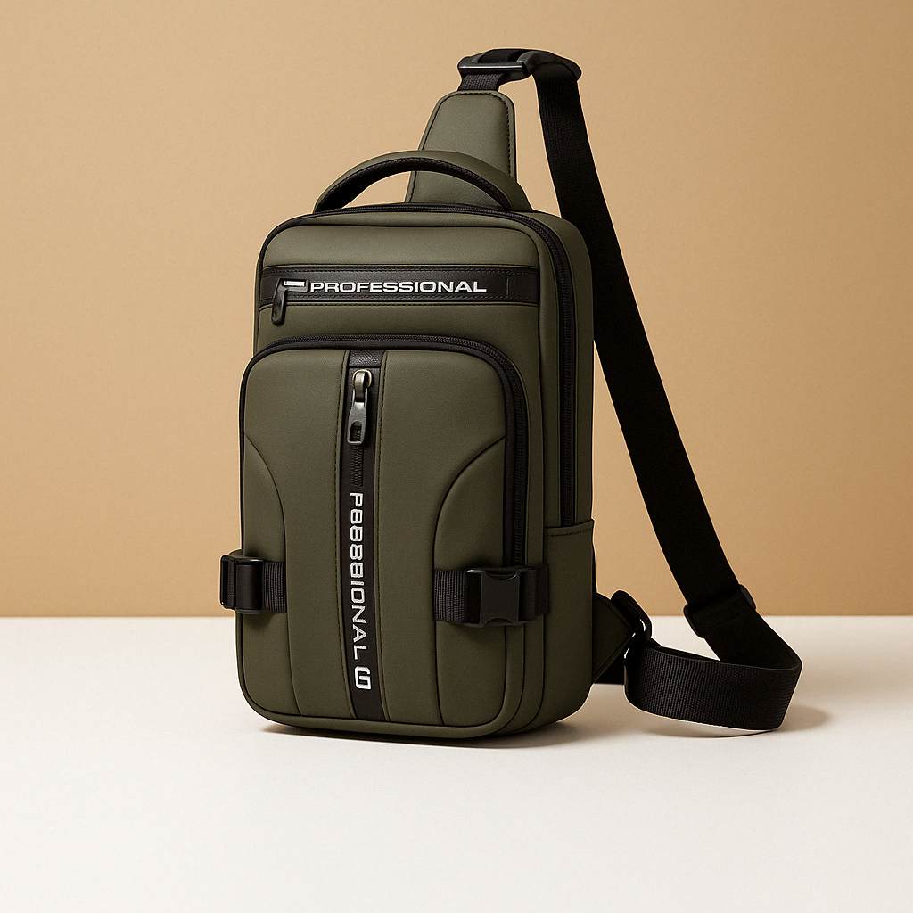 Men’s anti-theft crossbody bag with hidden compartments, water-resistant PU leather, and sleek compact design for daily use