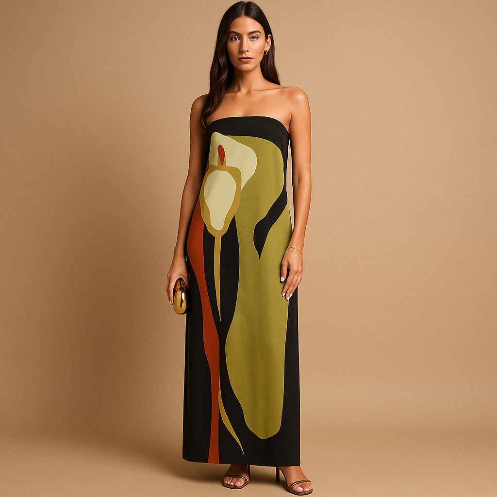 Flattering Summer Dress with Elegant Prints for Women | Emily-4