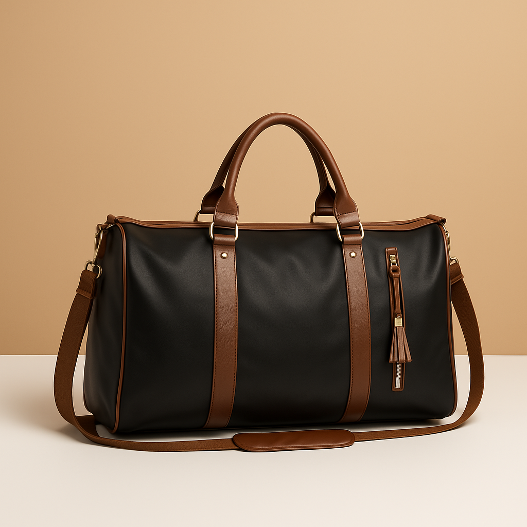 Women’s convertible garment travel bag with duffle design, water-resistant material, and wrinkle-free storage for stylish trips