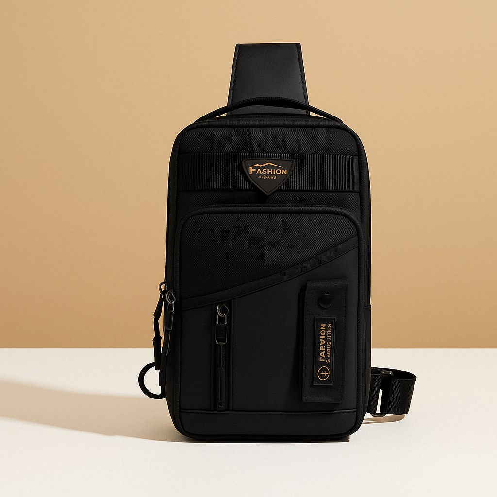 Men’s large messenger bag with waterproof and anti-theft compartments, ideal for professional and everyday use.