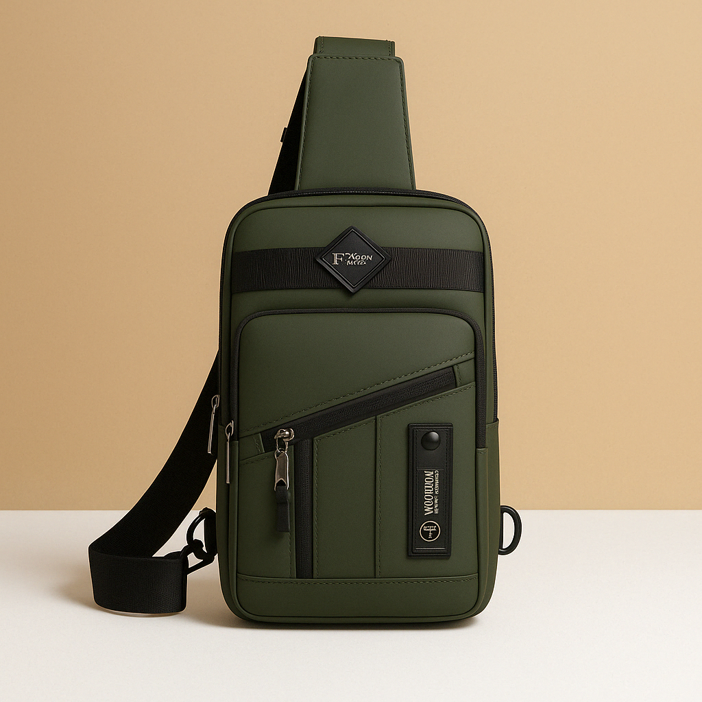 Men’s large messenger bag with waterproof and anti-theft compartments, ideal for professional and everyday use.