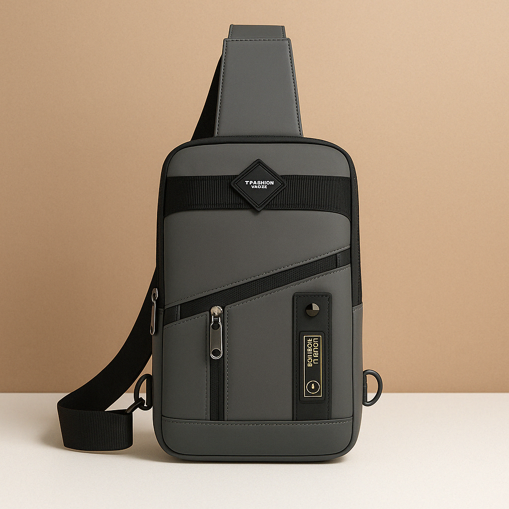 Men’s large messenger bag with waterproof and anti-theft compartments, ideal for professional and everyday use.