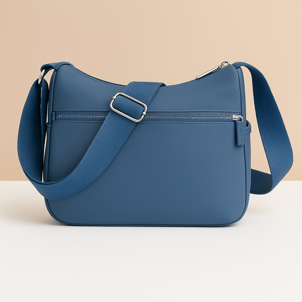 Women’s luxury crossbody bag with anti-theft features, hidden back pocket, and zip compartments, perfect for travel and daily use.