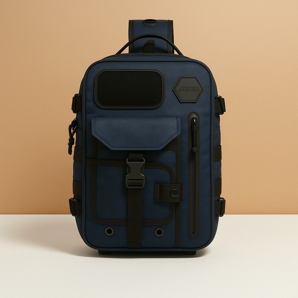 Men’s tactical sling bag with anti-theft pockets, shockproof exterior, and adjustable padded strap for comfortable and secure everyday travel.