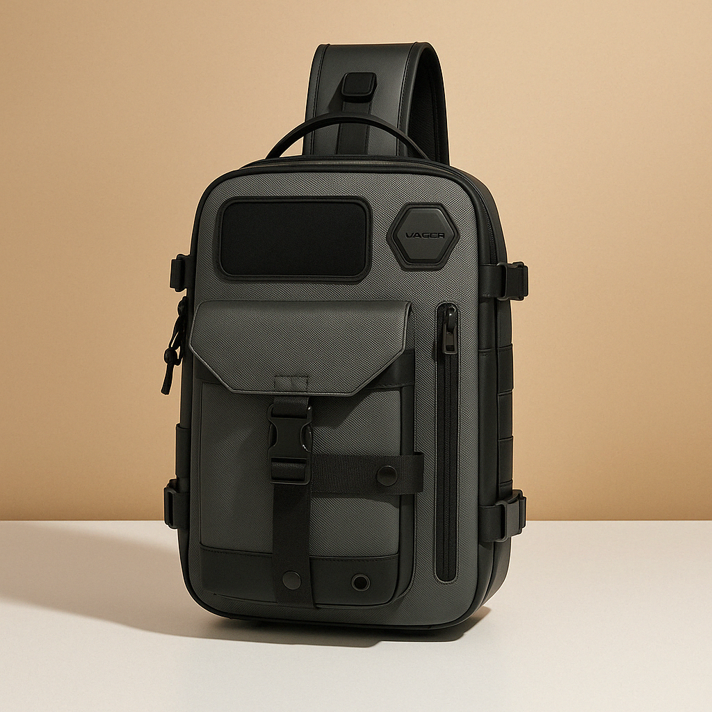 Men’s tactical sling bag with anti-theft pockets, shockproof exterior, and adjustable padded strap for comfortable and secure everyday travel.