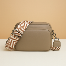Women’s chic leather crossbody bag in PU with zippered compartments and water-resistant finish, perfect for elegant everyday wear.