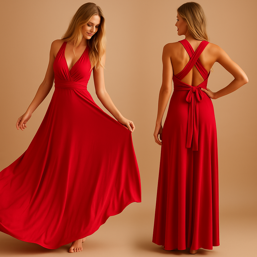 Black Wrap Dress With Adjustable Straps and Pleated Waist | Mila-2