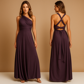 Variant image for Black Wrap Dress With Adjustable Straps and Pleated Waist | Mila-19