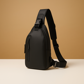 Men’s waterproof anti-theft crossbody bag with RFID protection and USB port—ideal for commuting and travel.