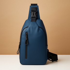 Men’s waterproof anti-theft crossbody bag with RFID protection and USB port—ideal for commuting and travel.