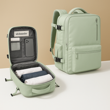 Women’s anti-theft travel backpack with wet compartment, padded straps, and 180-degree opening, ideal for vacations and daily use