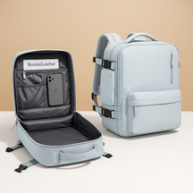Women’s anti-theft travel backpack with wet compartment, padded straps, and 180-degree opening, ideal for vacations and daily use