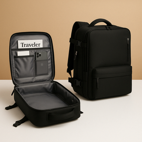 Women’s anti-theft travel backpack with wet compartment, padded straps, and 180-degree opening, ideal for vacations and daily use