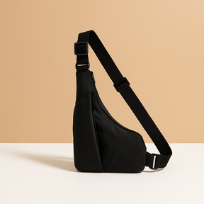 Anti-theft sling bag for men with waterproof nylon fabric, quick-release buckle, and hidden security pocket—ideal for travel and urban exploration.