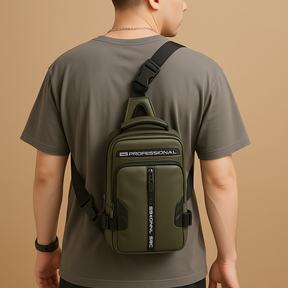 Men’s anti-theft crossbody bag with hidden compartments, water-resistant PU leather, and sleek compact design for daily use