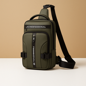 Men’s anti-theft crossbody bag with hidden compartments, water-resistant PU leather, and sleek compact design for daily use