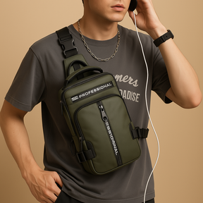 Men’s anti-theft crossbody bag with hidden compartments, water-resistant PU leather, and sleek compact design for daily use