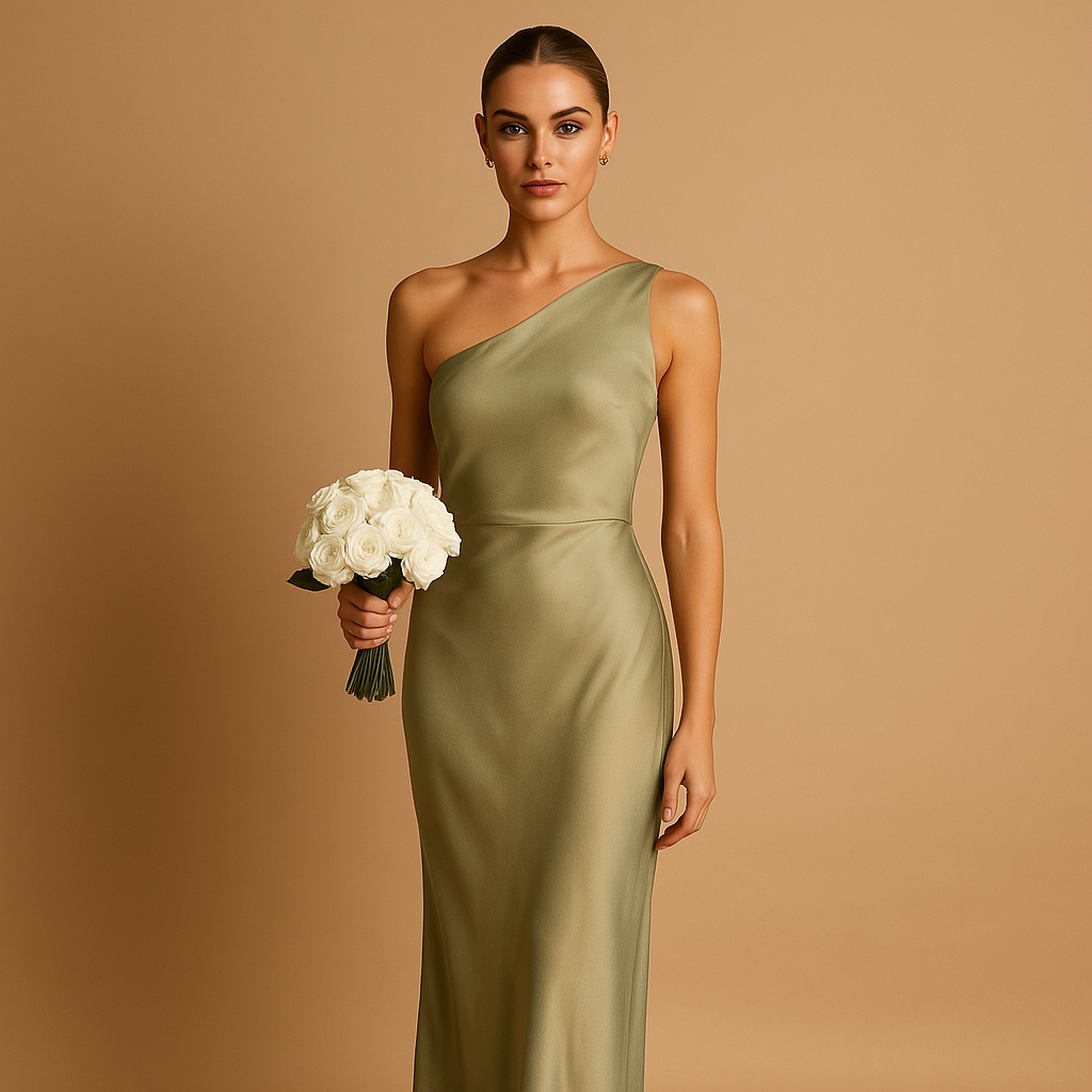 Asymmetrical Evening Dress with Split for Women | Delphine-5