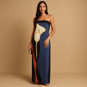 Flattering Summer Dress with Elegant Prints for Women | Emily-1
