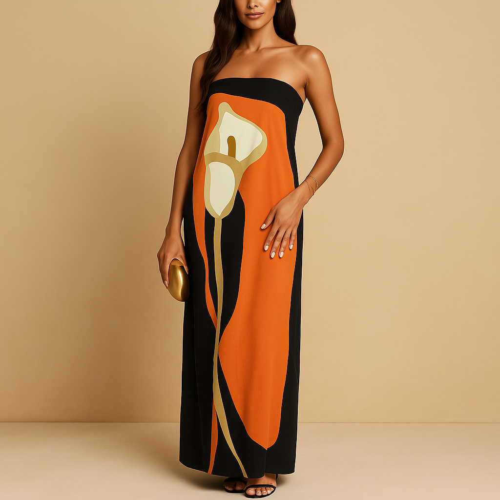 Flattering Summer Dress with Elegant Prints for Women | Emily-2