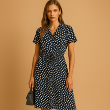 Variant image for Midi Dress for Women with Short Sleeves, Elegant Fit | Clara-37