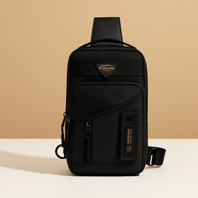 Men’s large messenger bag with waterproof and anti-theft compartments, ideal for professional and everyday use.