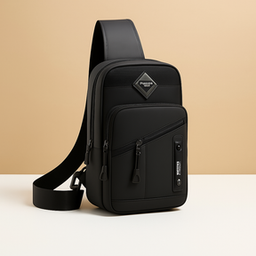Men’s large messenger bag with waterproof and anti-theft compartments, ideal for professional and everyday use.