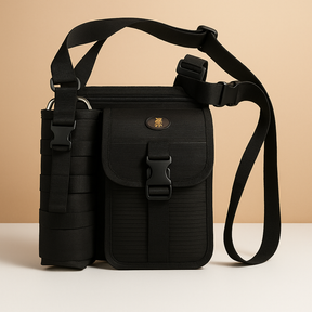 Men’s crossbody bag with water bottle holder, anti-theft rear pocket, and adjustable strap for travel, commuting, or outdoor use.